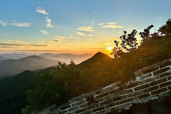 Camping Overnight Tour On The Wild Great Wall - Sunset, a tent, and an evening on the wall