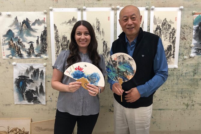 Water Color Class in Beijing - Why the fan makes a good Beijing souvenir